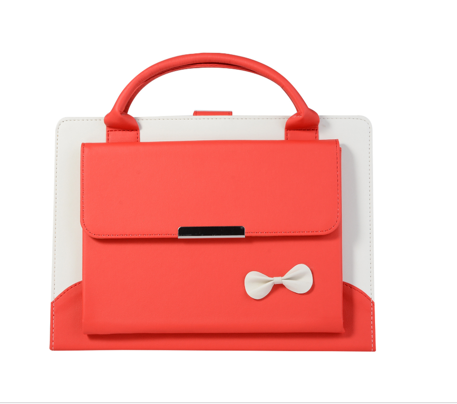 Compatible with Apple, New IPAD9.7 Protective Cover Mini234 Bow Handbag Pro11 Flat 10.5 Leather Case