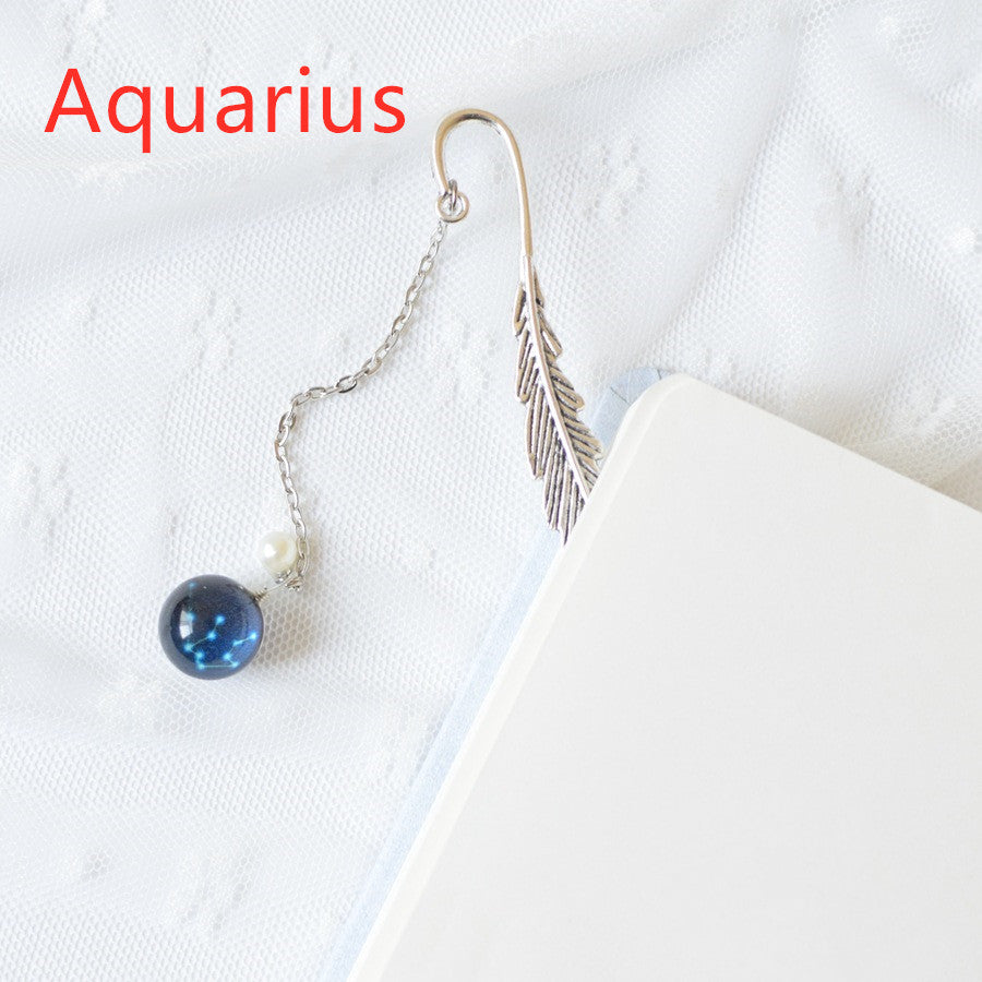 Original Luminous Twelve Constellation Bookmark Metal Retro