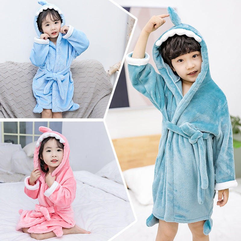 Flannel Bathrobe Baby Pajamas Nightgown