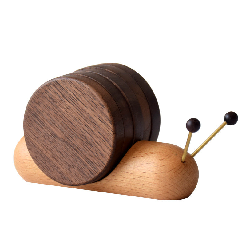 Chuang Cup Super Meng Snail Wooden Coaster Insulation Mat Jiayi Desktop Anti-Scalding Mat Pot Mat Heat-Resistant Placemat Quality Support