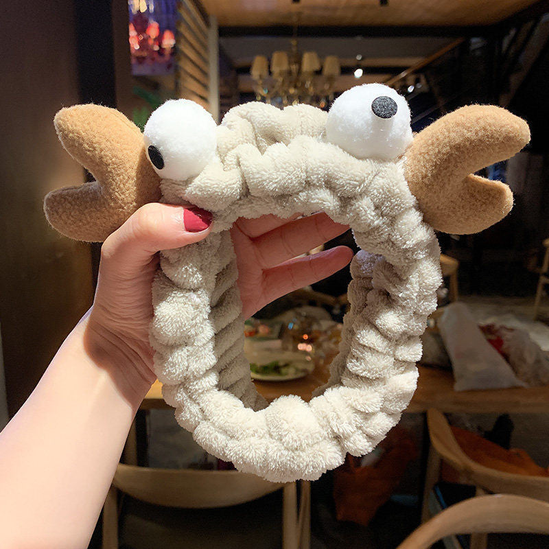 Face Wash Hair Band Rabbit Ears Hair Band Plush Bow Headband