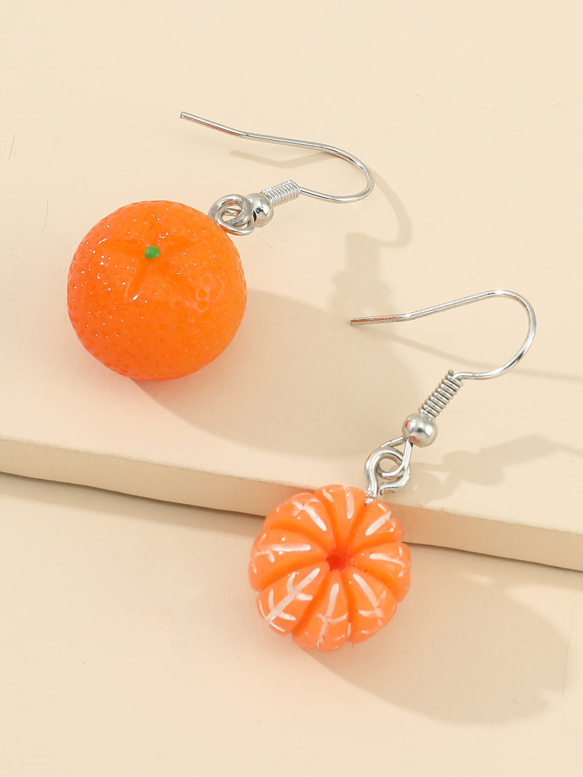 Japan And South Korea Sweet Resin Simulation Orange Orange Fruit Earrings