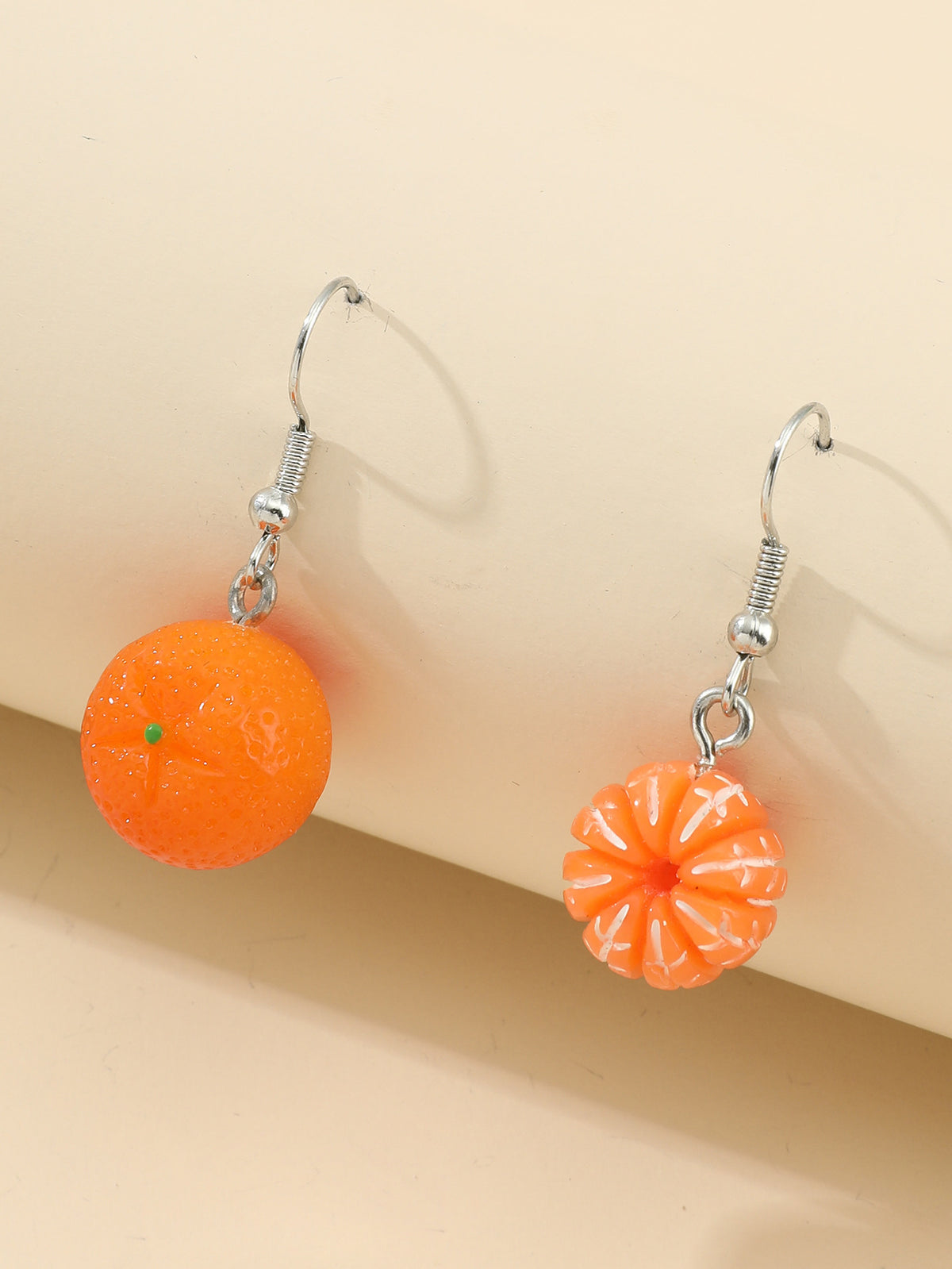 Japan And South Korea Sweet Resin Simulation Orange Orange Fruit Earrings