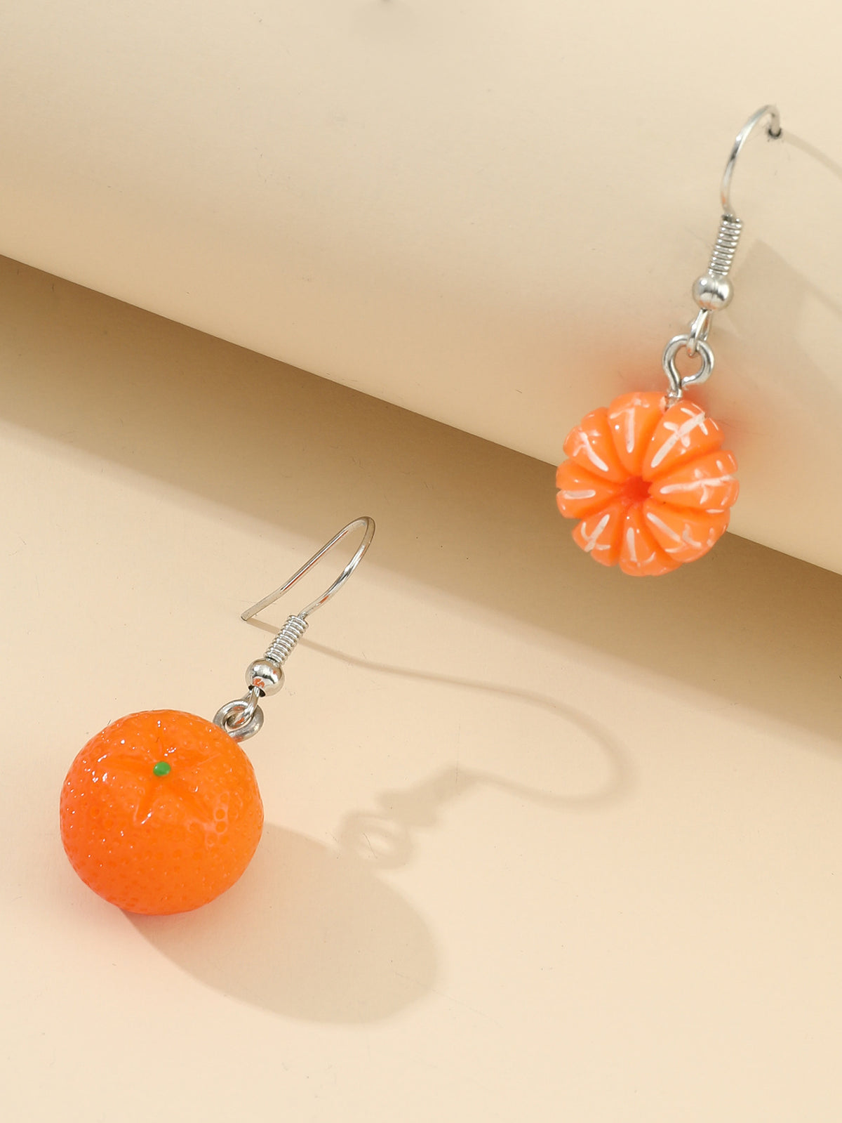 Japan And South Korea Sweet Resin Simulation Orange Orange Fruit Earrings