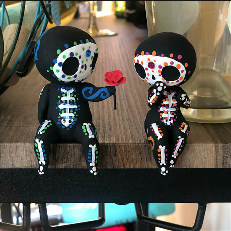 Sugar Skull Couple Figurine Cute Decoration