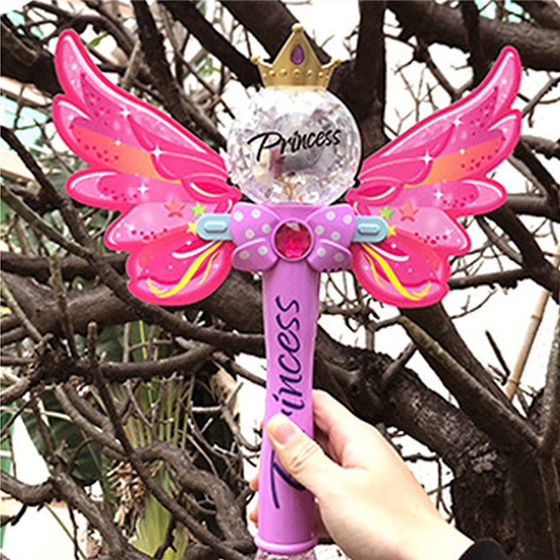 Princess Magic Wand Automatic Bubble Gun Colorful Bubble Machine