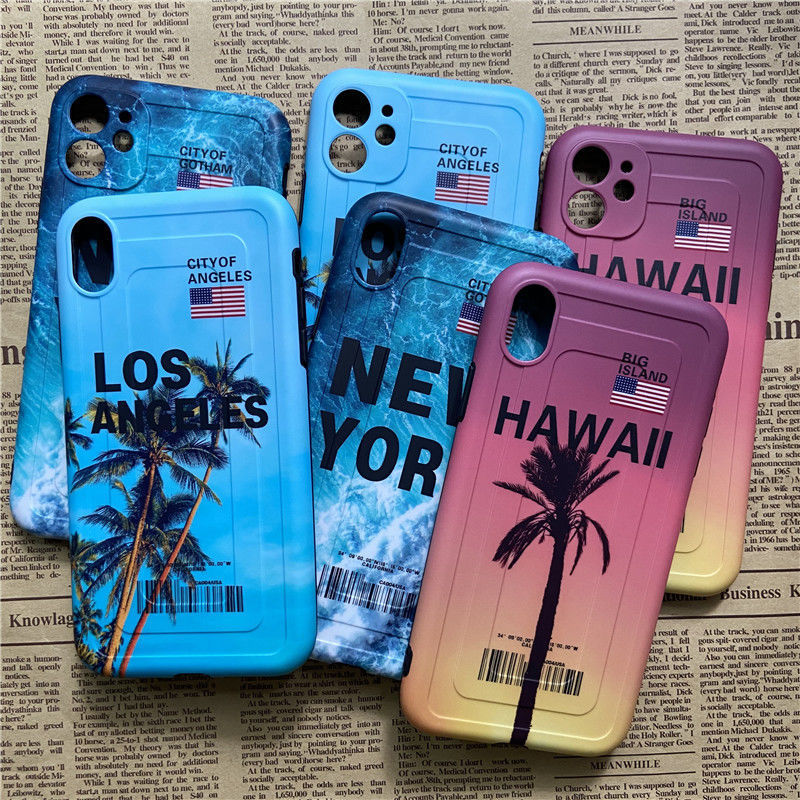 Luxe New York Los Angeles Reizen Label Stad Landschap Case