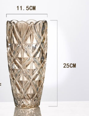 Classical European Golden Crystal Glass Vase Creative Glass Flower