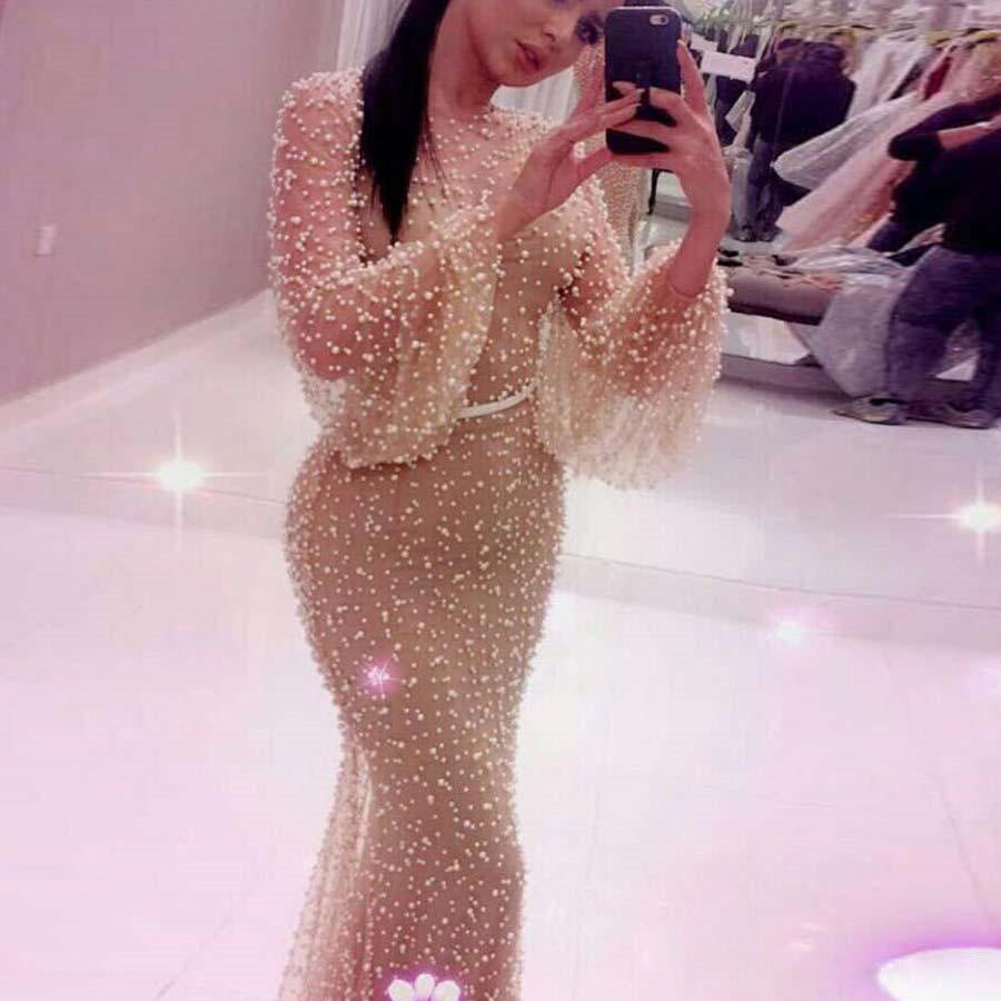 Robe Sexy, Fine Longue De Tulle Transparente  Manches Longues