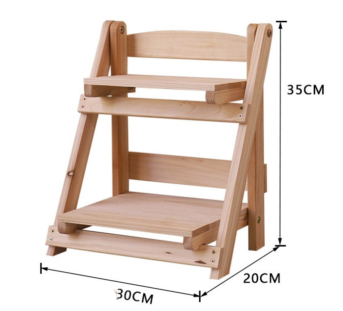 Shipping Solid Wood Desktop Flower Stand Office Window Sill Table Mini Storage Rack Combination Potted Plant Stand