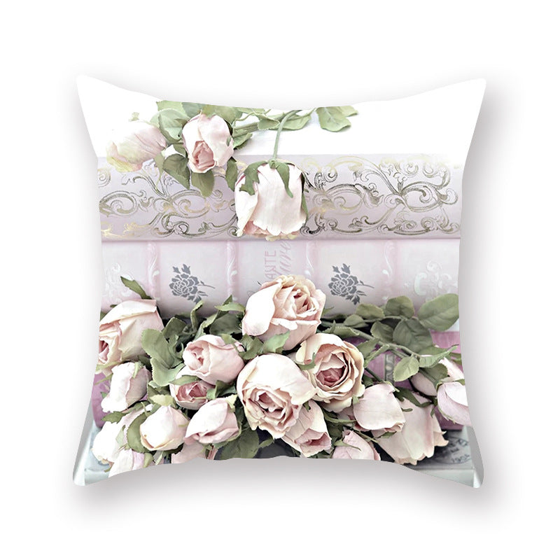 Watercolor Flower Pillow Digital Printing Car Office Pillow Cushion Wish Home