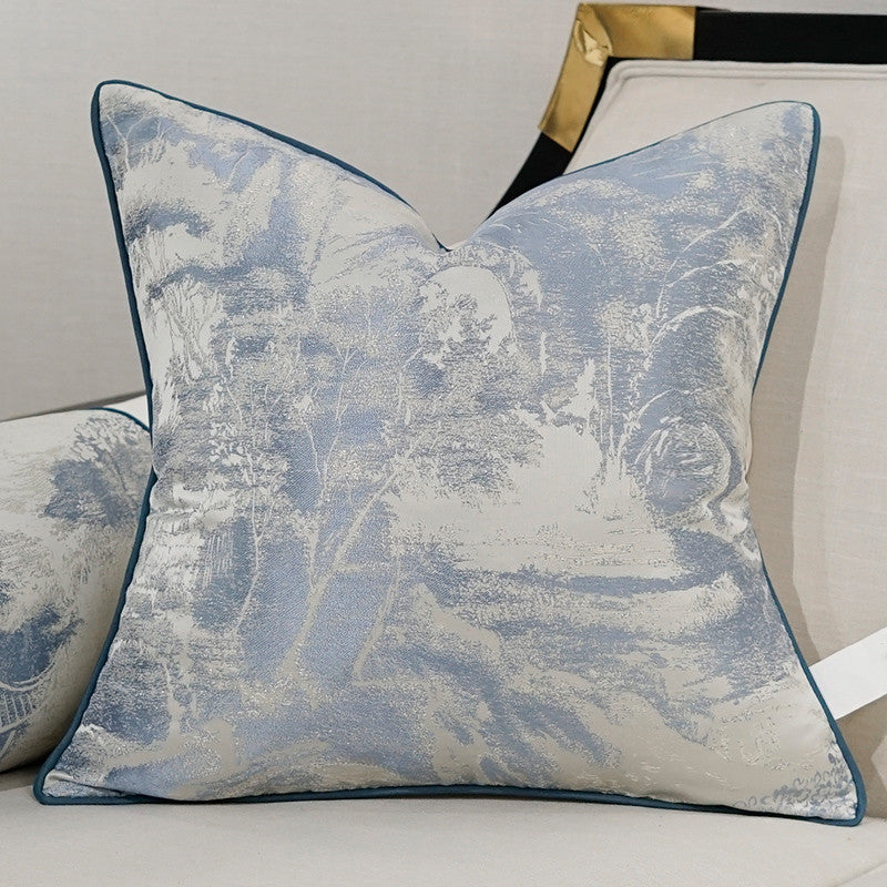 Chinese Style Light Luxury Home Sofa Cushion Pillow Simple Landscape Theme