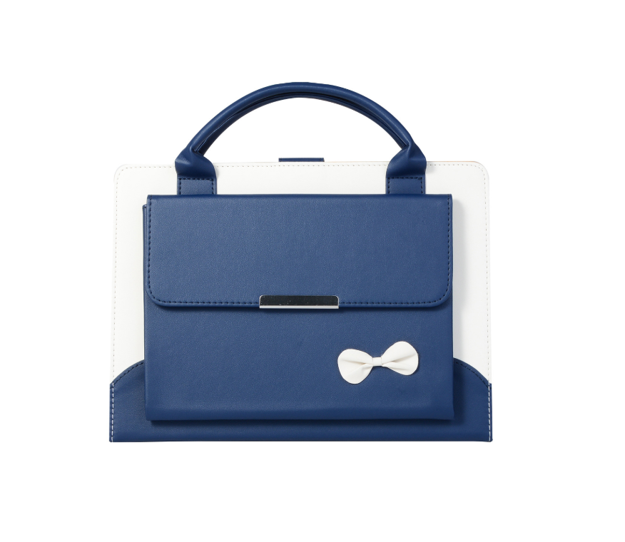Compatible with Apple, New IPAD9.7 Protective Cover Mini234 Bow Handbag Pro11 Flat 10.5 Leather Case