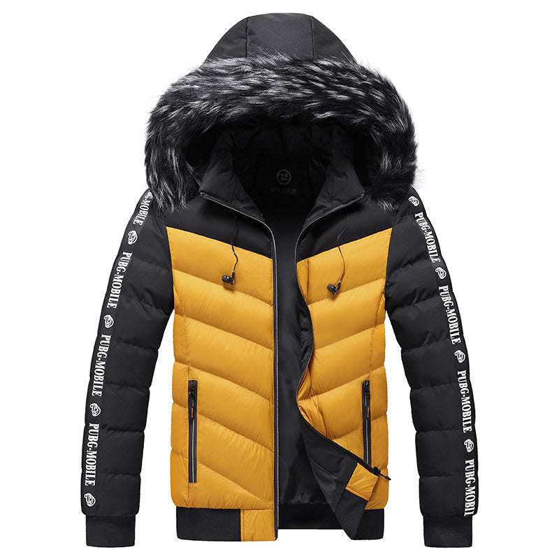 Hooded Jacket Men's Thick Warm Cotton Jacket ，