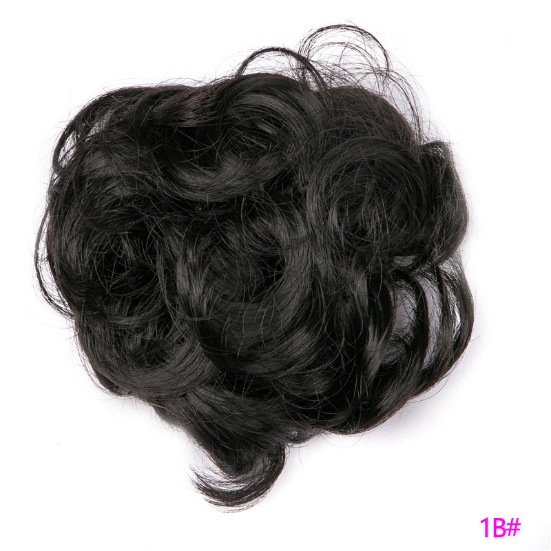 Europe, Japan, and South Korea Popular Hair Bun Fluffy Natural Drawstring Curly Hair Ball Head Hair Ring Hair set Female Hair Accessories Chemical Fiber Hair