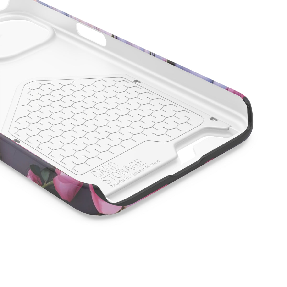 Pink Rose Phone Case With Card Holder