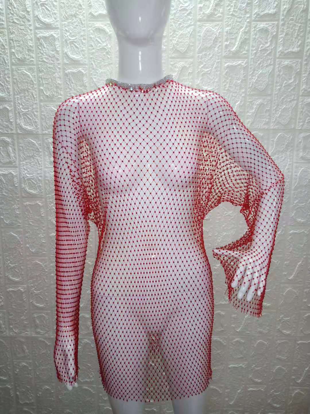 Flash Diamond Round Neck Dress