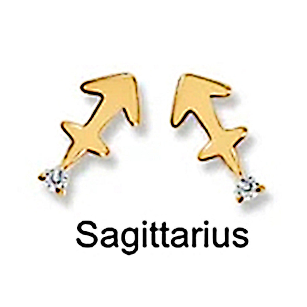 Fashion Ins Style Mini Glossy Twelve Constellation S925 Sterling Silver Personalized Diamond Constellation Stud Earrings