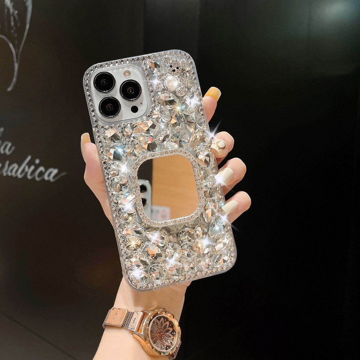 Mirror Bracket Rhinestone Mobile Phone Shell Diamond Protective Sleeve