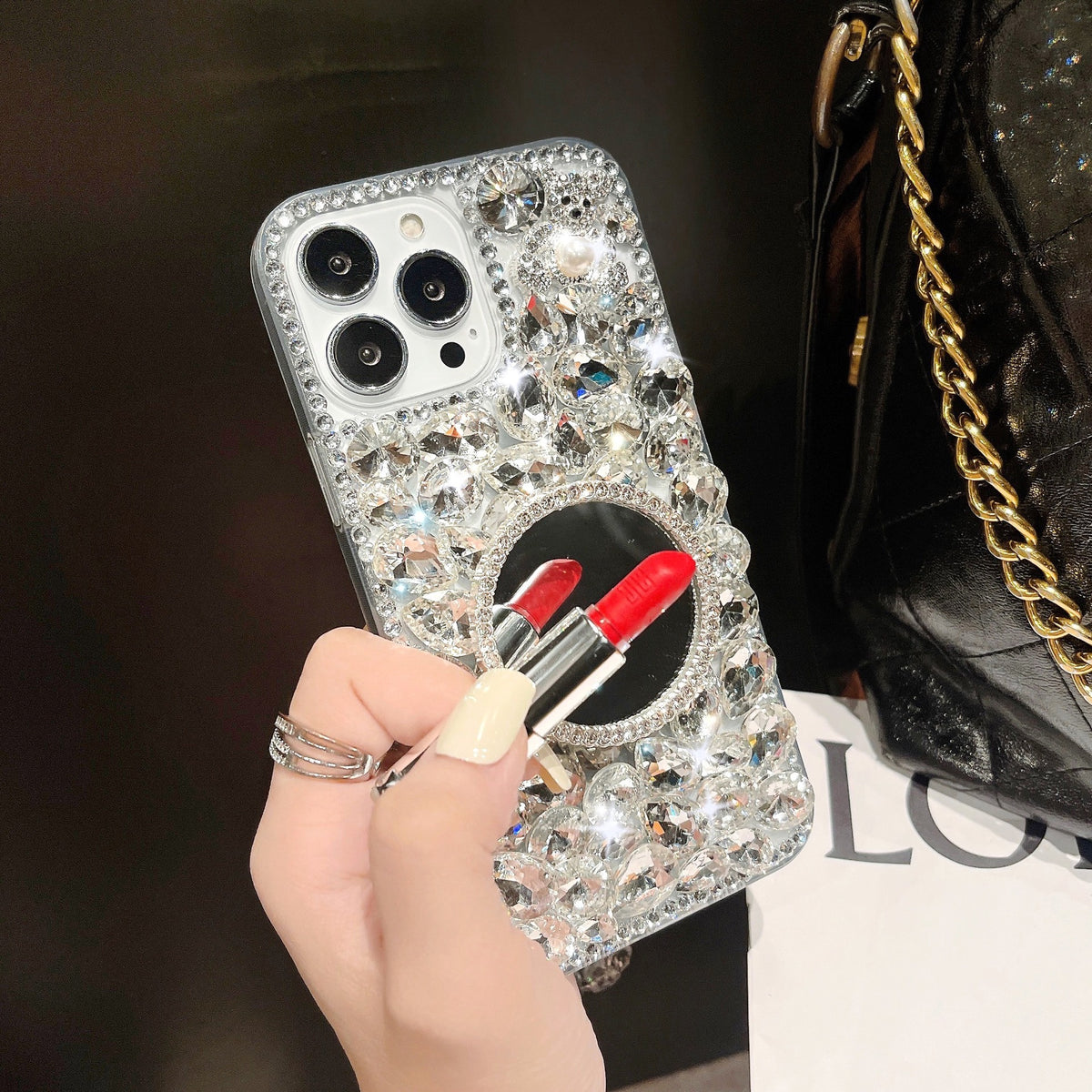 Mirror Bracket Rhinestone Mobile Phone Shell Diamond Protective Sleeve