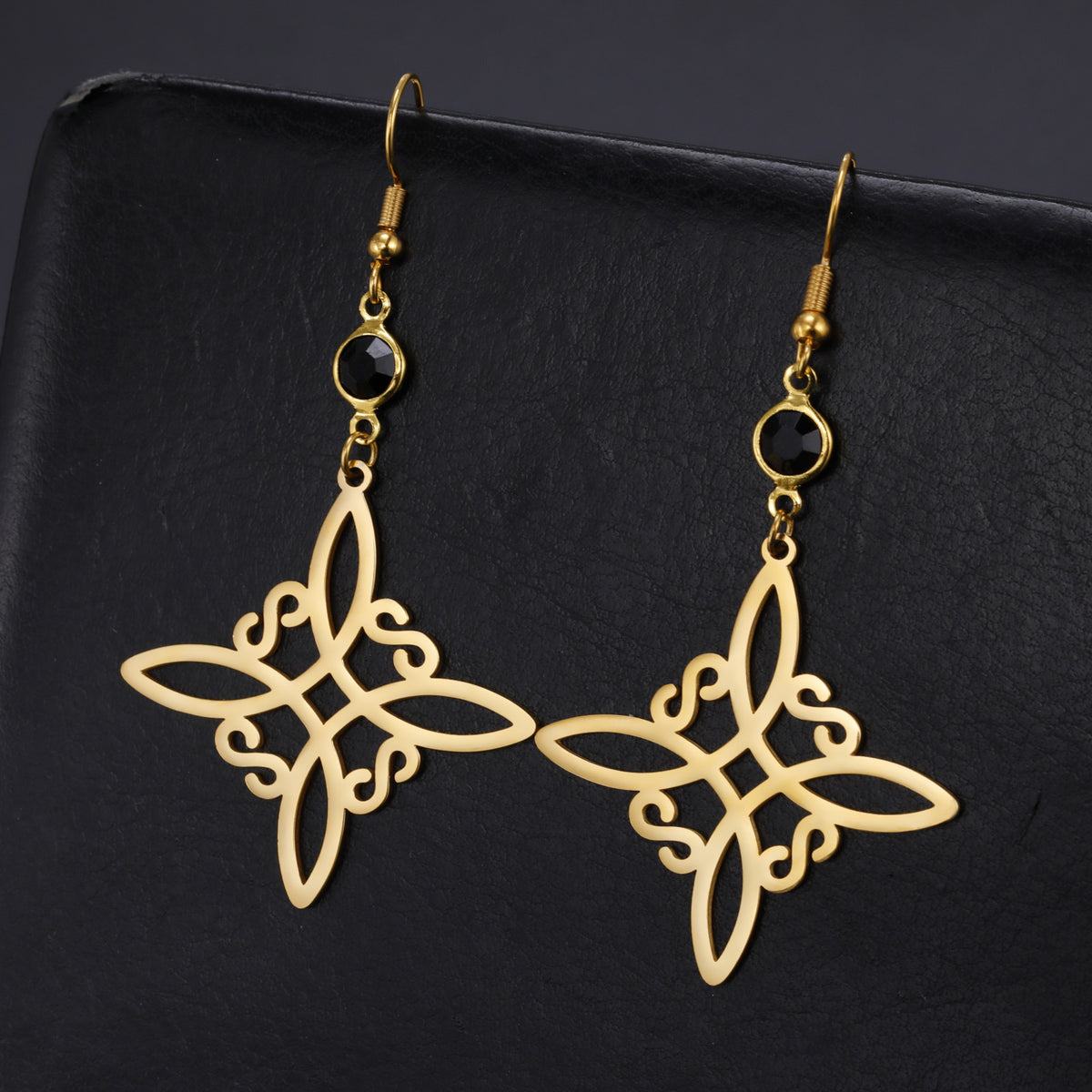 Women's S-Shaped Pendant Stainless Steel Earrings