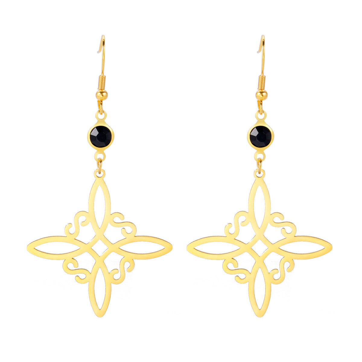 Women's S-Shaped Pendant Stainless Steel Earrings