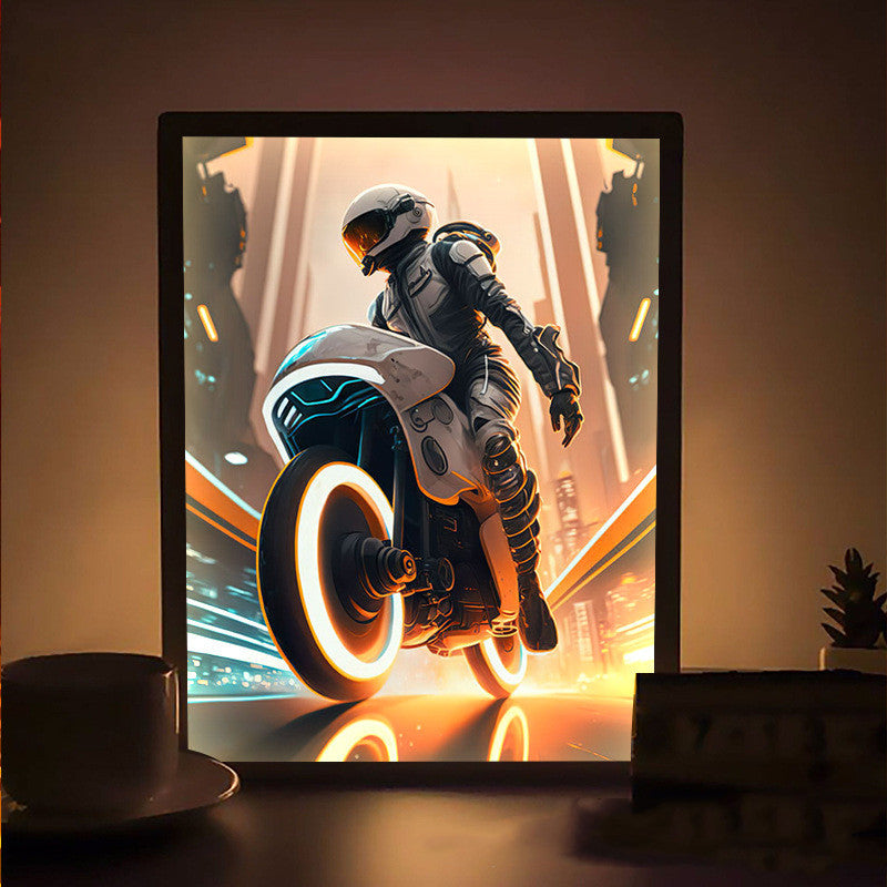 Motorcycle Motor Bike Luminous Paint Bedroom Bedside Hotel Decoration Painting