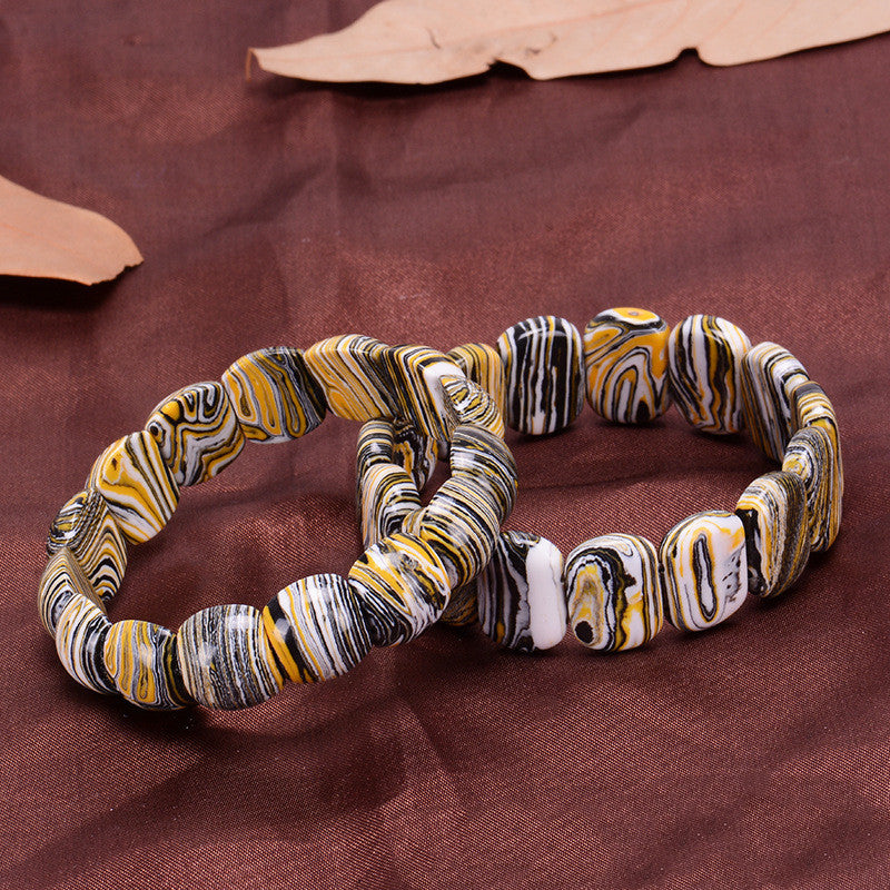 Golden Zebra Pattern Original Malachite Bracelet