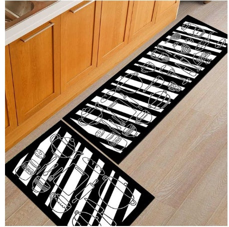 Floor Mats, Non-Slip, Oil-Proof, Household Machine Washable Door Mats, Bathroom, Bathroom, Bedside Rugs