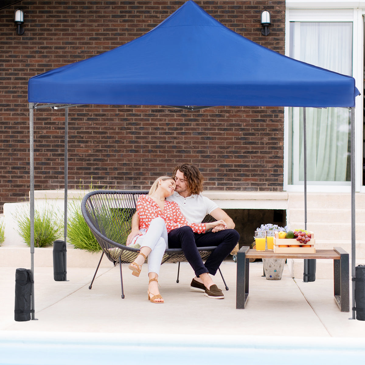 10 X 10ft  Up Canopy Tent Easy Setup Outdoor Shade Instant Portable Sun Shelter Canopy Tent For Parties Camping Beach