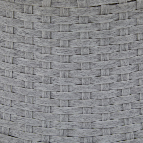 26.7 Modern Gray Wicker Lounge Chair With Rattan And Iron Frame, Featuring A Stylish Round Design, Perfect For Living Room, Patio, Or Balcony Relaxation
