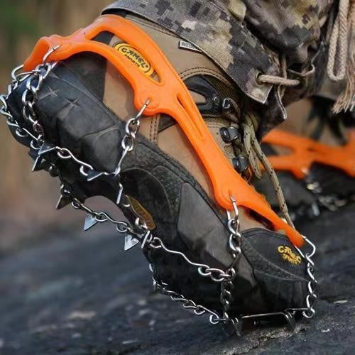 Stainless Steel Chain Crampons Snow Climbing Hiking Shoe Cover