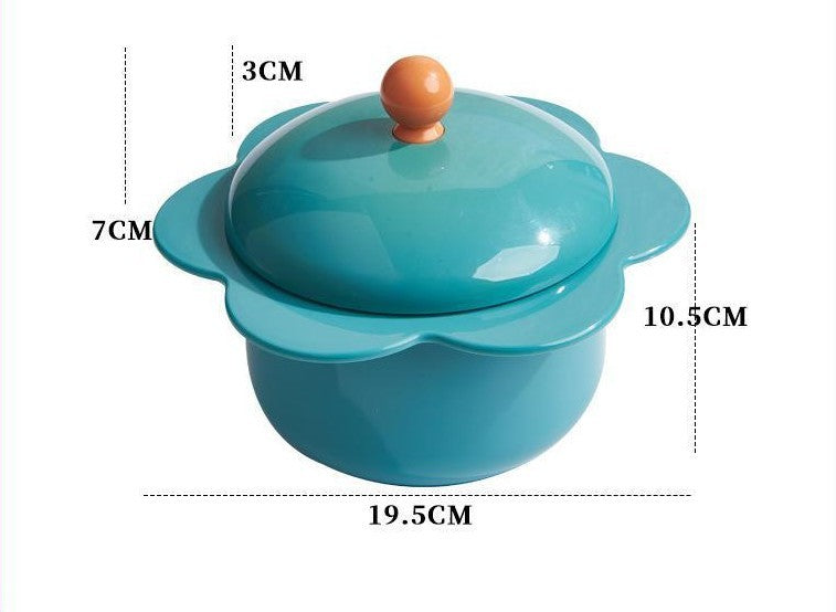 Home Cute Sunflower Stainless Steel Dorm Instant Noodle Bowl With Lid