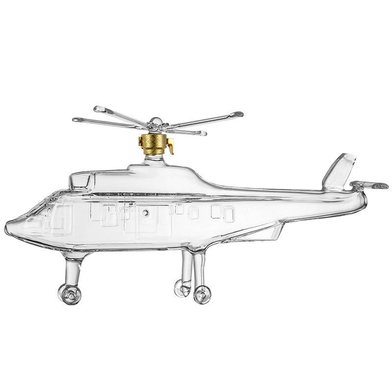 Transparent Glass Jar Helicopter Wine Bottle
