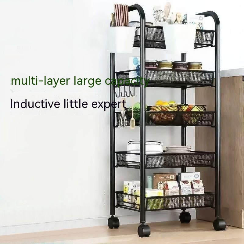 Kitchen Shelf Floor Multi-Tier Movable Household