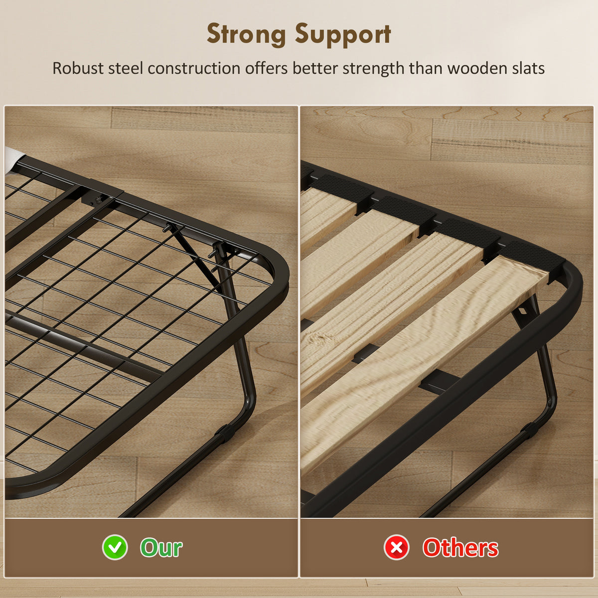 Folding Bed with Mattress for Adults