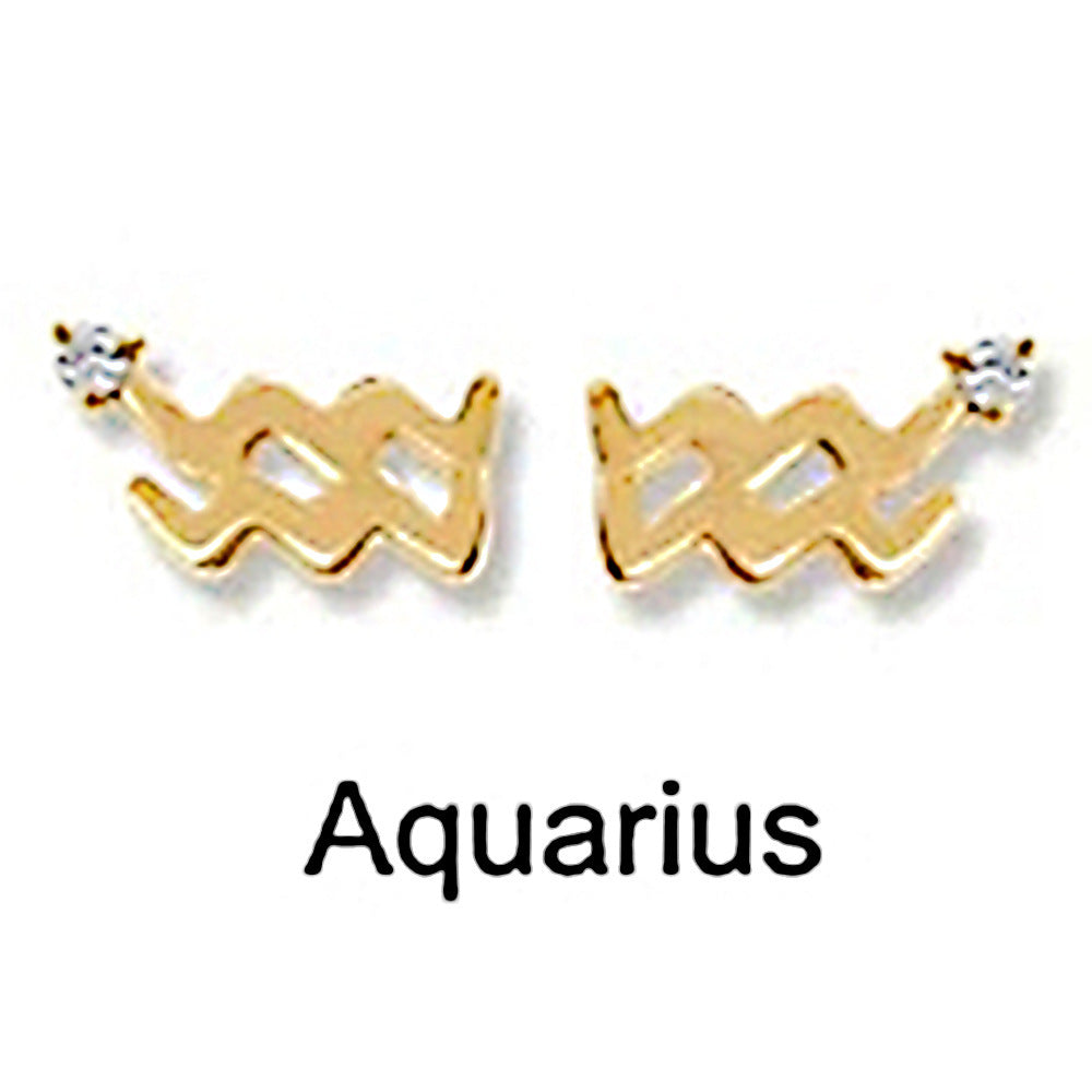 Fashion Ins Style Mini Glossy Twelve Constellation S925 Sterling Silver Personalized Diamond Constellation Stud Earrings