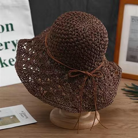 Fashionable Handmade Crochet Straw Hat