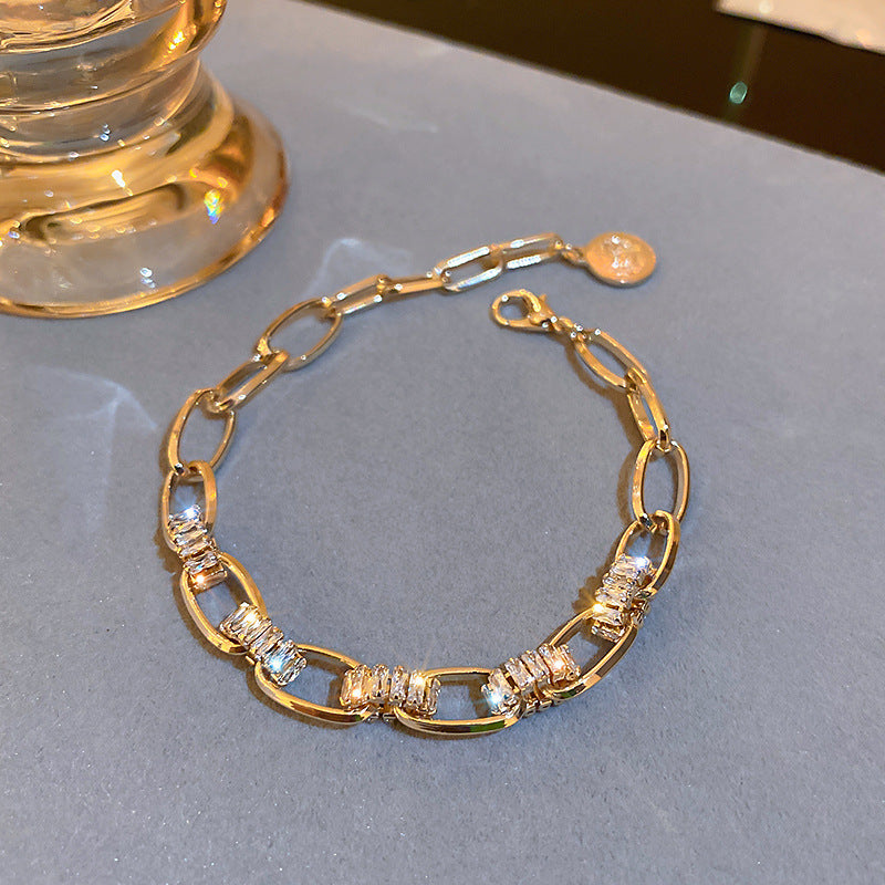 European And American Entry Lux High-Grade Zircon Geometric Bracelet