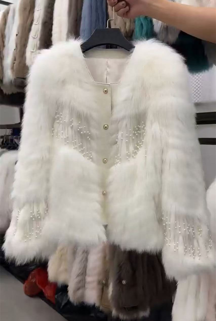 Women's Fashion Heavy Duty Fringe Loose Fur Coat
