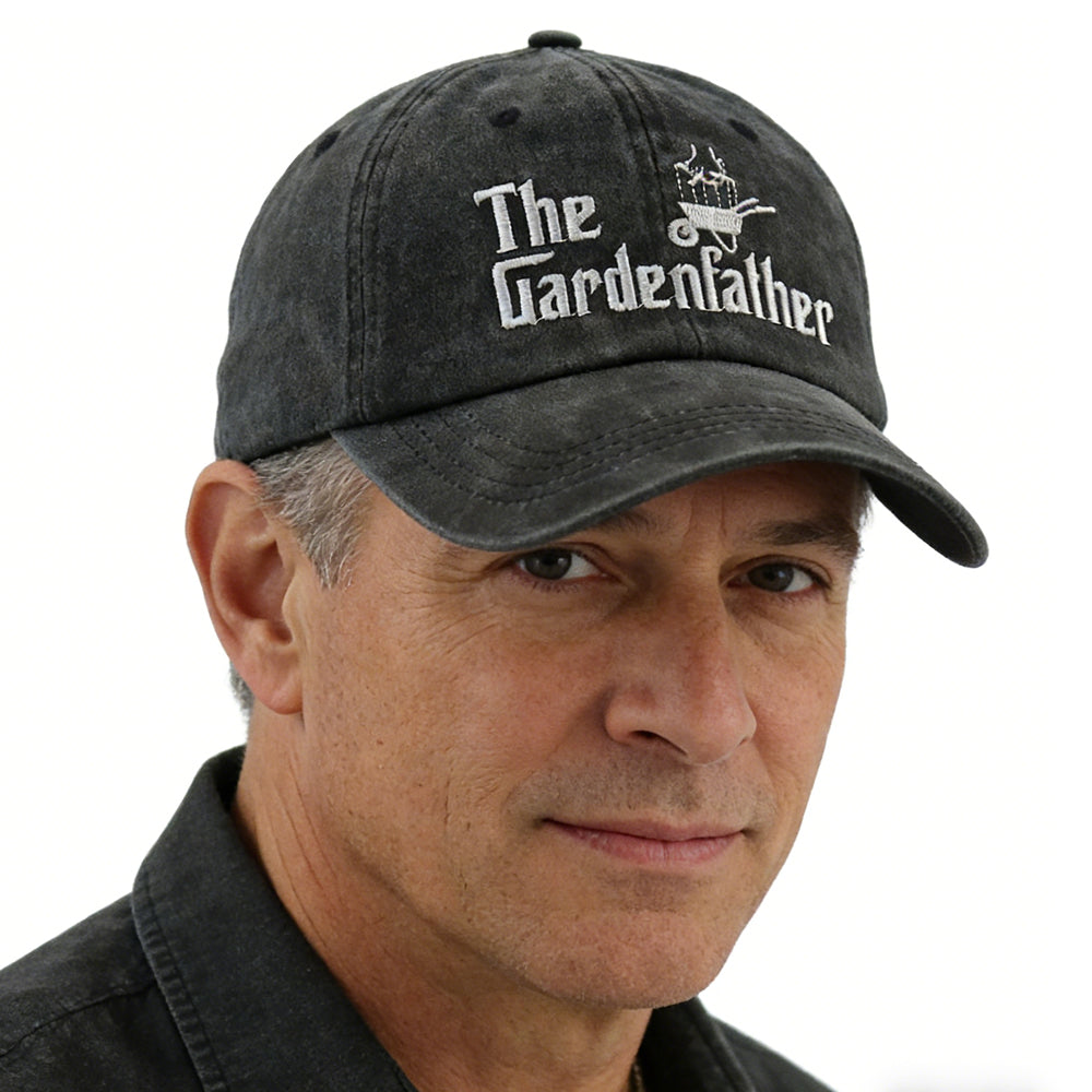 Black The Garden Father Hat For Men, Funny Adjustable Cotton Embroidered Gardeners Dad Baseball Cap