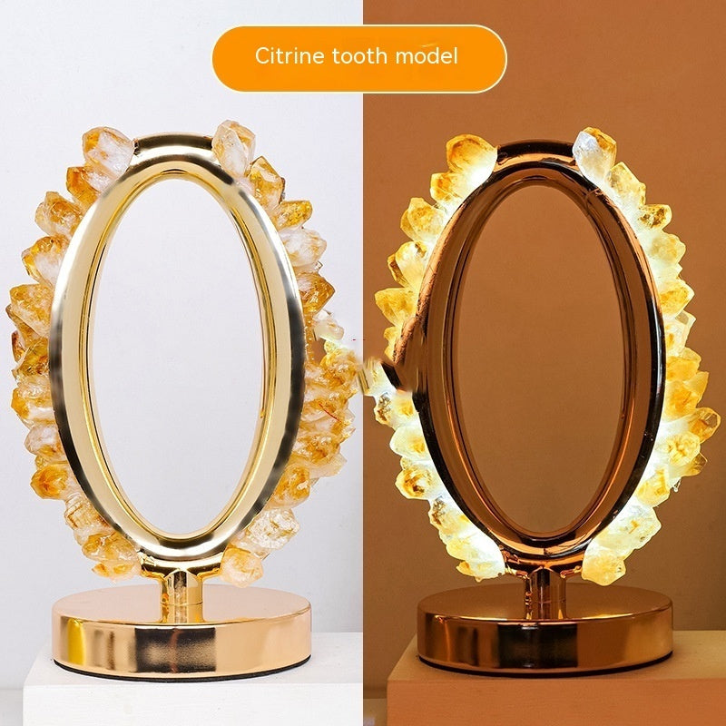 Natural Crystal Stone Gravel Small Night Lamp USB Interface