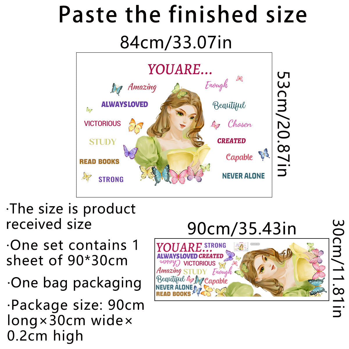 English Girl Inspirational Creative Decorative Wall Stickers
