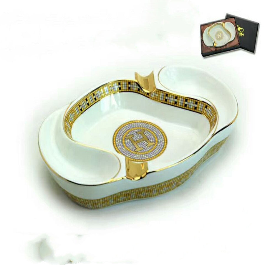 Bone China H Pipe Ashtray