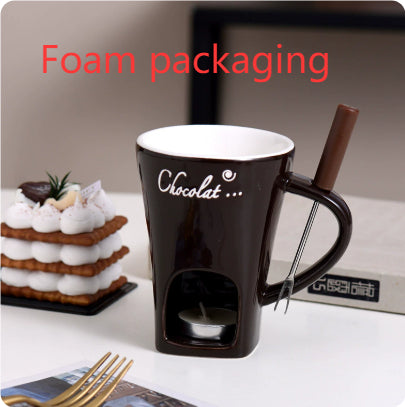 Fondue Mug Set Personal Mini Fondue Pots Chocolate Cheese Ice Cream Fondue Maker Kit Individual Butter Melter Cup Small Warmer Kitchen Gadgets