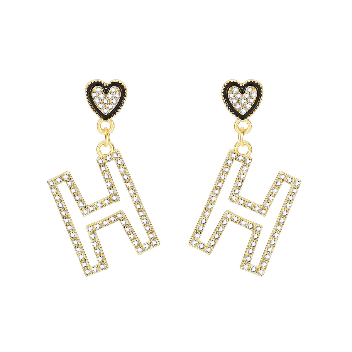Long Love H Letter Earrings Exaggerated