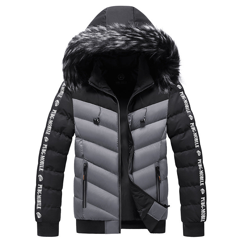 Hooded Jacket Men's Thick Warm Cotton Jacket ，