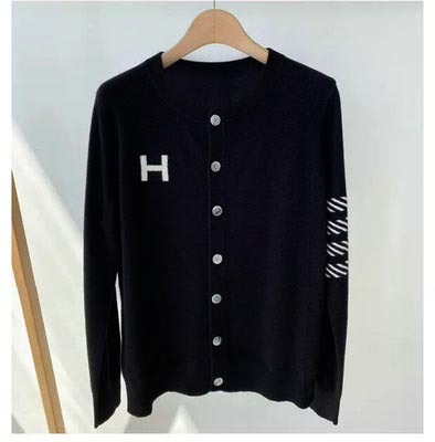 Cashmere Cardigan Ladies Loose Casual H Letter Jacquard