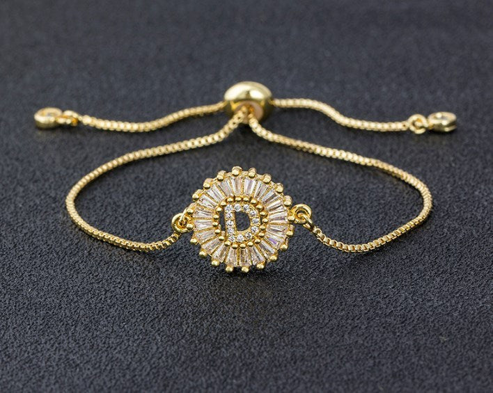 Copper Inlaid Zircon Color Message Bracelet