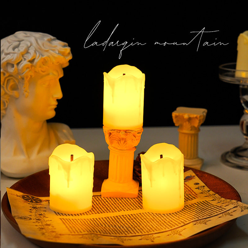 European Retro Roman Column Small Night Lamp Bedroom Dorm Reading